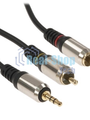 Кабель аудио Cablexpert CCAB-02-35M2RM-1.5MB. 3.5 Jack(M)/2х RCA (M), черный, 1.5м, блистер