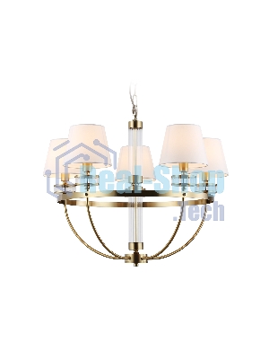 Люстра Ambrella light LH71251/5 BS/WH латунь/белый E14/5 max 40W D700*990