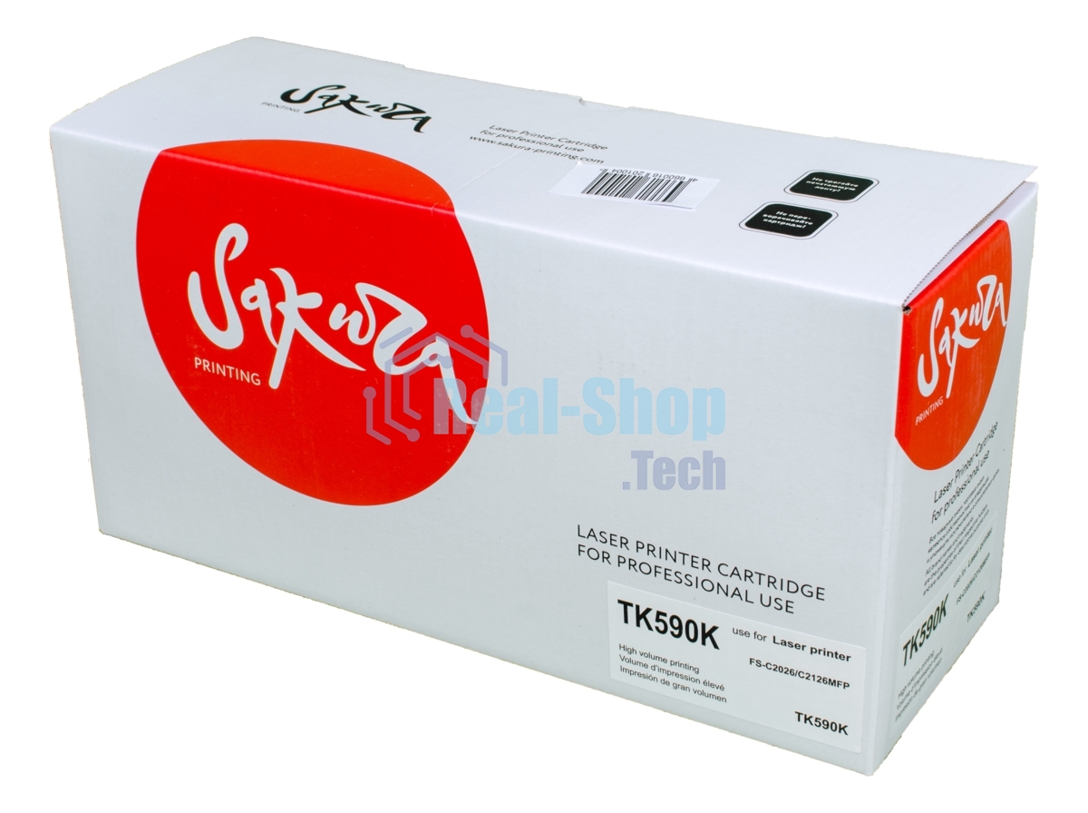 Картридж Sakura TK590K для Kyocera Mita FS-C2026/C2126MF, черный, 7000 к.