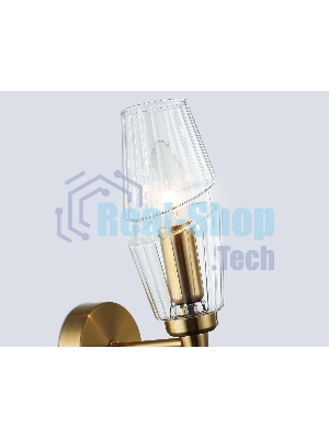 Настенный светильник Ambrella light LH55204 BS/CL латунь/прозрачный E14 max 40W 150*80*280