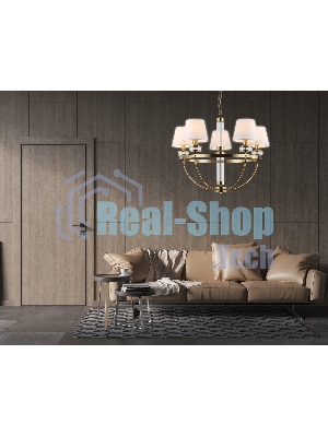 Люстра Ambrella light LH71251/5 BS/WH латунь/белый E14/5 max 40W D700*990
