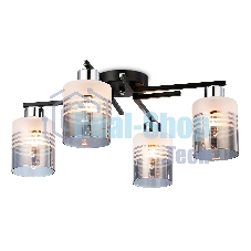Светильник Ambrella light TR303212/4 BK/CH/SM/FR черный/хром/дымчатый/белый матовый E27*4 max 60W D515*200