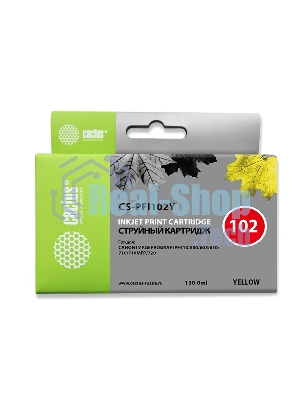 Картридж струйный Cactus CS-PFI102Y желтый (130мл) для Canon IP iPF500/iPF600/iPF700/MFP M40/iPF765/LP17/LP24
