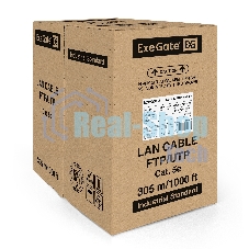 Кабель ExeGate UTP 4 пары кат.5e CCA, 25AWG, бухта 305м, серый, PVC