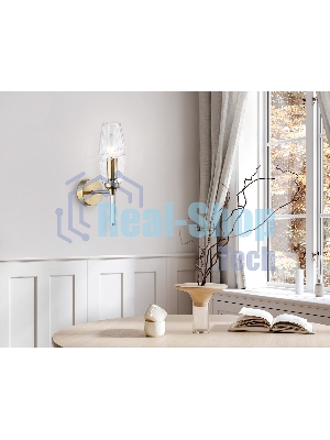 Настенный светильник Ambrella light LH55204 BS/CL латунь/прозрачный E14 max 40W 150*80*280