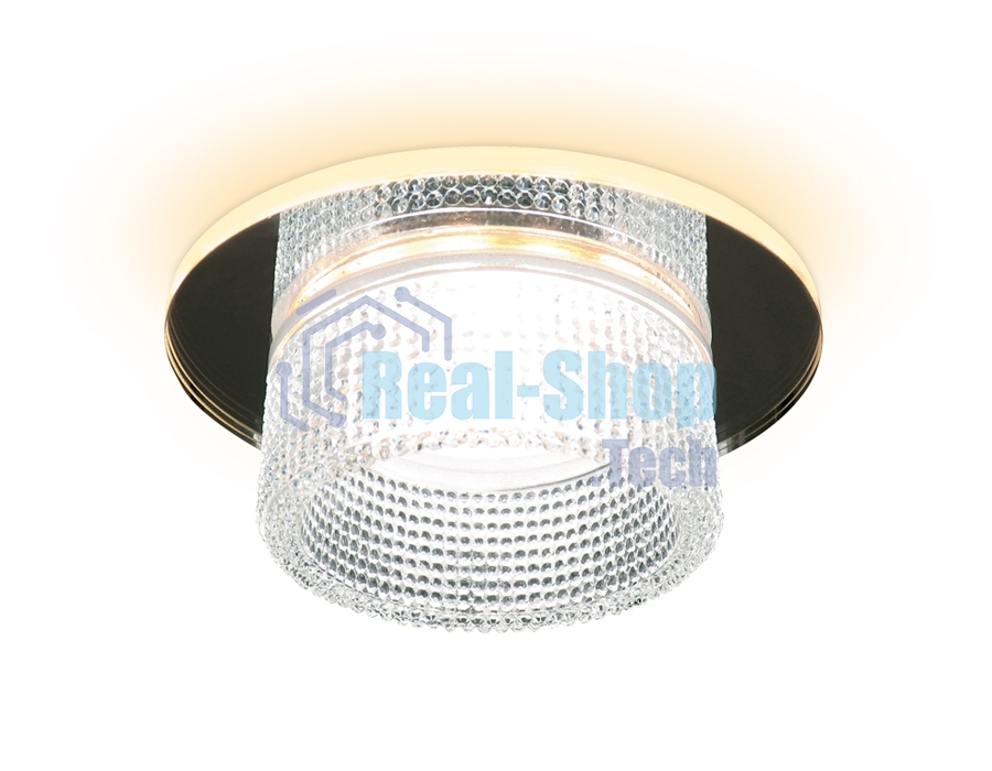 Светильник Ambrella light TN350 CH/CL хром/прозрачный GU5.3+3W (LED WHITE) D95*45