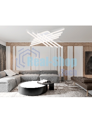 Потолочный светодиодный светильник Ambrella light FL6261 WH белый 130W 3000K-6400K 810*810*130 (ПДУ ИК)