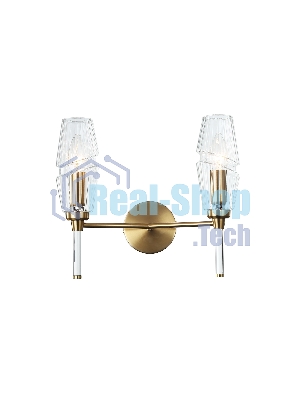 Настенный светильник Ambrella light LH55206/2 BS/CL латунь/прозрачный E14*2 max 40W 330*170*280