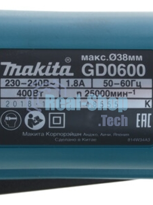 Прямошлифовальная машина (гравер) Makita GD 0600 ПШМ,400Вт,25000об\м,цанга-6мм,1.6кг,кор