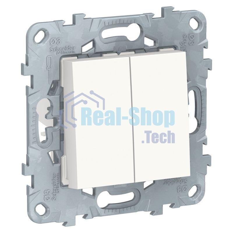 Переключатель SCHNEIDER ELECTRIC NU521518  unica new 2-клав перекрестный 2 x сх. 7 10 ax 250 в белый