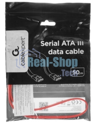 Кабель интерфейсный SATAIII Cablexpert CC-SATAM-DATA, 50 см, 7pin/7pin, защелка, пакет