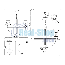 Люстра Ambrella light LH71251/5 BS/WH латунь/белый E14/5 max 40W D700*990