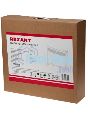 Конвектор электрический Rexant белый, 1000 Вт, 15 м2, термостат