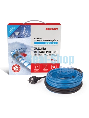 Греющий саморегулирующийся кабель Rexant на трубу 15MSR-PB 2M (2м/30Вт)