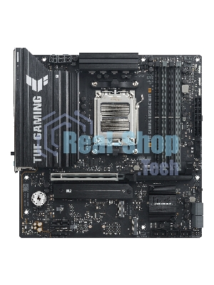 Материнская плата ASUS TUF GAMING B850M-E WIFI, AM5, AMD B850, 4xDDR5, 4xSATA, 3xM.2, 1xPCIe 5.0 x16, 1xPCIe 4.0 x16, 1xPCIe 3.0 x1, 1xHDMI (v2.1), 2xDP (v1.4), 1x2.5Gb LAN, Wi-Fi 6E, Bluetooth 5.3, 1xUSB-C 10Gbps, 2xUSB-A 10Gbps, 2xUSB-A 5Gbps, 4xUSB-A 2.0, 1xPS/2, 3x3.5 мм, 7.1, mATX