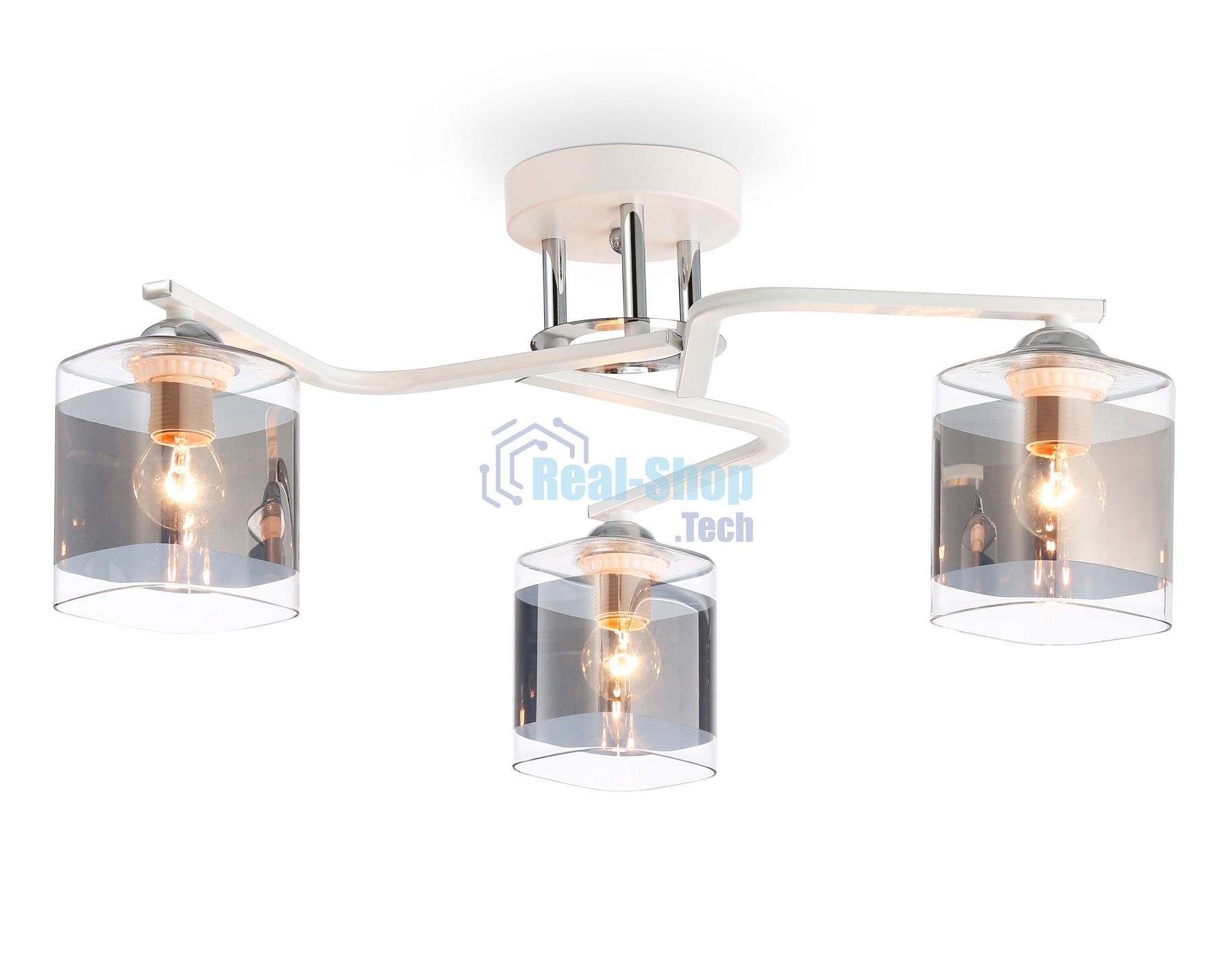Светильник Ambrella light TR303217/3 WH/CH/SM белый/хром/дымчатый E27*3 max 60W D540*250