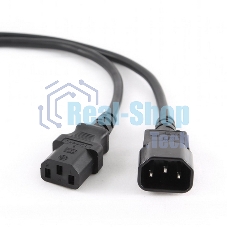 Кабель питания сист.блок-монитор Cablexpert PC-189-1-1.8M, 1.8м, C13-C14, 3x1кв.мм., черный, с заземлением