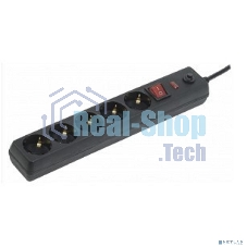 Сетевой фильтр IEK WFP10-16-05-05-ZK-K02 СФ-05К-выкл. 16А 5 мест 5 м 3х1мм2 черный