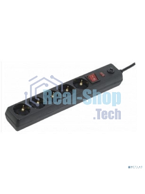 Сетевой фильтр IEK WFP10-16-05-05-ZK-K02 СФ-05К-выкл. 16А 5 мест 5 м 3х1мм2 черный