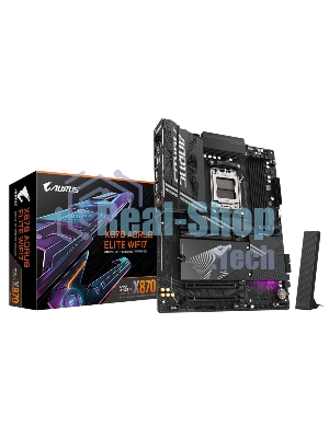 Материнская плата Gigabyte X870 AORUS ELITE WIFI7, AM5, AMD X870, 4xDDR5, 4xSATA, 4xM.2, 1xPCI-E 5.0 x16, 1xPCI-E 4.0 x4, 1xPCI-E 3.0 x2, 1xHDMI, 1x 2.5Gb LAN, 4xUSB-A 3.2 Gen 1, 2xUSB-A 3.2 Gen 2, 4xUSB-A 2.0, 2xUSB-C 4.0, 2x3.5 мм, 7.1, ATX