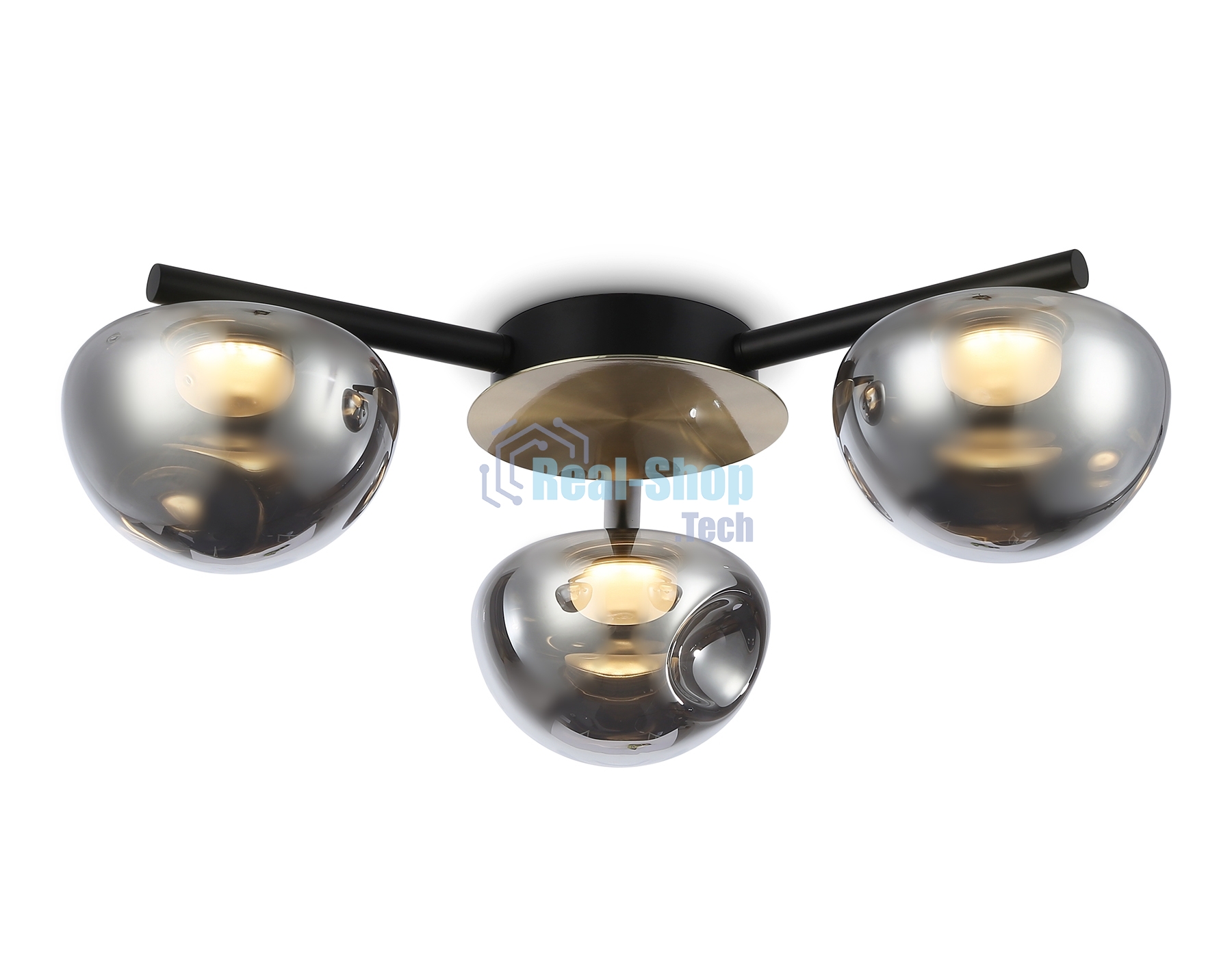 Светильник Ambrella light LH12006/3 BK/GD/SM черный/золото/дымчатый 18W 3000K D640*170