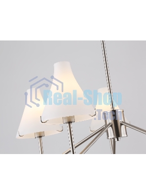 Люстра Ambrella light LH57123/5 SN/FR никель/белый матовый E14/5 max 40W D650*590