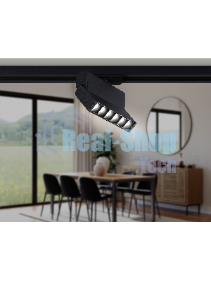 Трековый однофазный светодиодный светильник Ambrella light GL6814 BK черный LED 6W 4200K 24° 115*22*87
