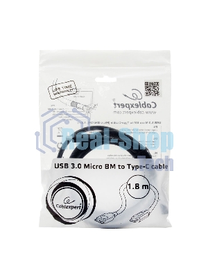Кабель Cablexpert CCP-USB3-mBMCM-6 USB3.0 microBM/USB3.1TypeC, 1.8м, 