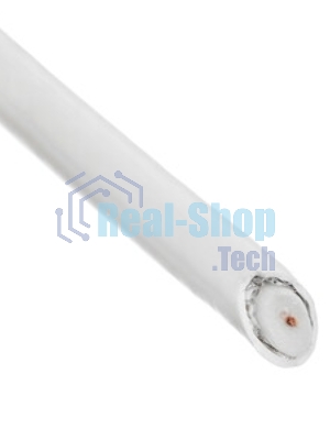 Кабель коаксиальный Cablexpert, RG-6U-CU-1, 75 Ом, 64%, 0,8 мм, медь, белый, 100 м