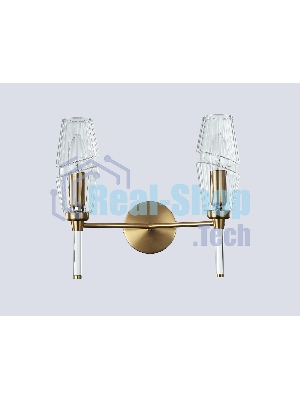 Настенный светильник Ambrella light LH55206/2 BS/CL латунь/прозрачный E14*2 max 40W 330*170*280