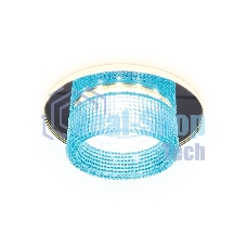 Светильник Ambrella light TN351 CH/BL хром/голубой GU5.3+3W (LED COLD) D95*45