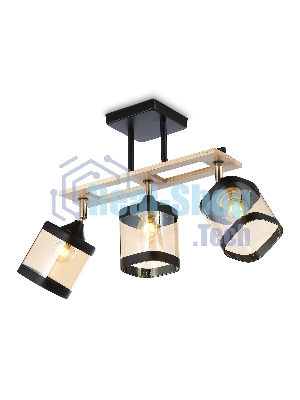 Светильник Ambrella light TR9527/3 BK/FGD/TI черный/золото/янтарь E27/3 max 40W 620*100*290