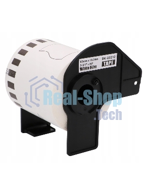 Пленочная клеящаяся лента Brother DK22212 62 мм x 15.24 м, черный шрифт, белый фон