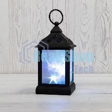 Декоративный фонарь Neon-night 11х11х22,5 см, черный корпус, цвет свечения RGb с эффектом мерцания