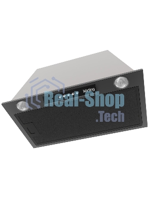 Встраиваемая вытяжка Korting KHI 6530 N / 60 см, 450 м3/ч, механическое управление, 3 режима, угольный фильтр в комплекте, черная