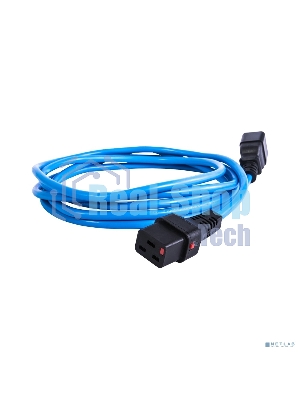 Шнур питания с фиксатором REM IEC 60320 C19/IEC 60320 C20, 16 А/250 В (3 x 1,5), 3 м, синий R-16-Cord-C19-C20-3-Blue