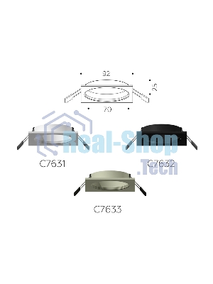 Корпус светильника C7632 SBK черный песок 92*92*H25mm MR16 GU5.3