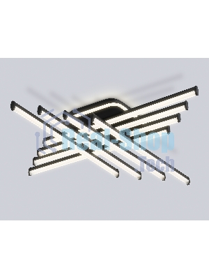 Потолочный светодиодный светильник Ambrella light FL6262 BK черный 130W 3000K-6400K 810*810*130 (ПДУ ИК)