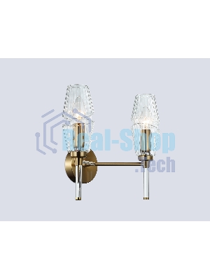 Настенный светильник Ambrella light LH55206/2 BS/CL латунь/прозрачный E14*2 max 40W 330*170*280