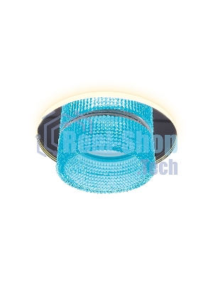 Светильник Ambrella light TN351 CH/BL хром/голубой GU5.3+3W (LED COLD) D95*45