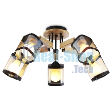 Светильник Ambrella light TR9529/5 BK/GD/TI черный/золото/янтарь E27*5 max 40W D670*260