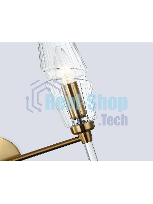 Настенный светильник Ambrella light LH55206/2 BS/CL латунь/прозрачный E14*2 max 40W 330*170*280
