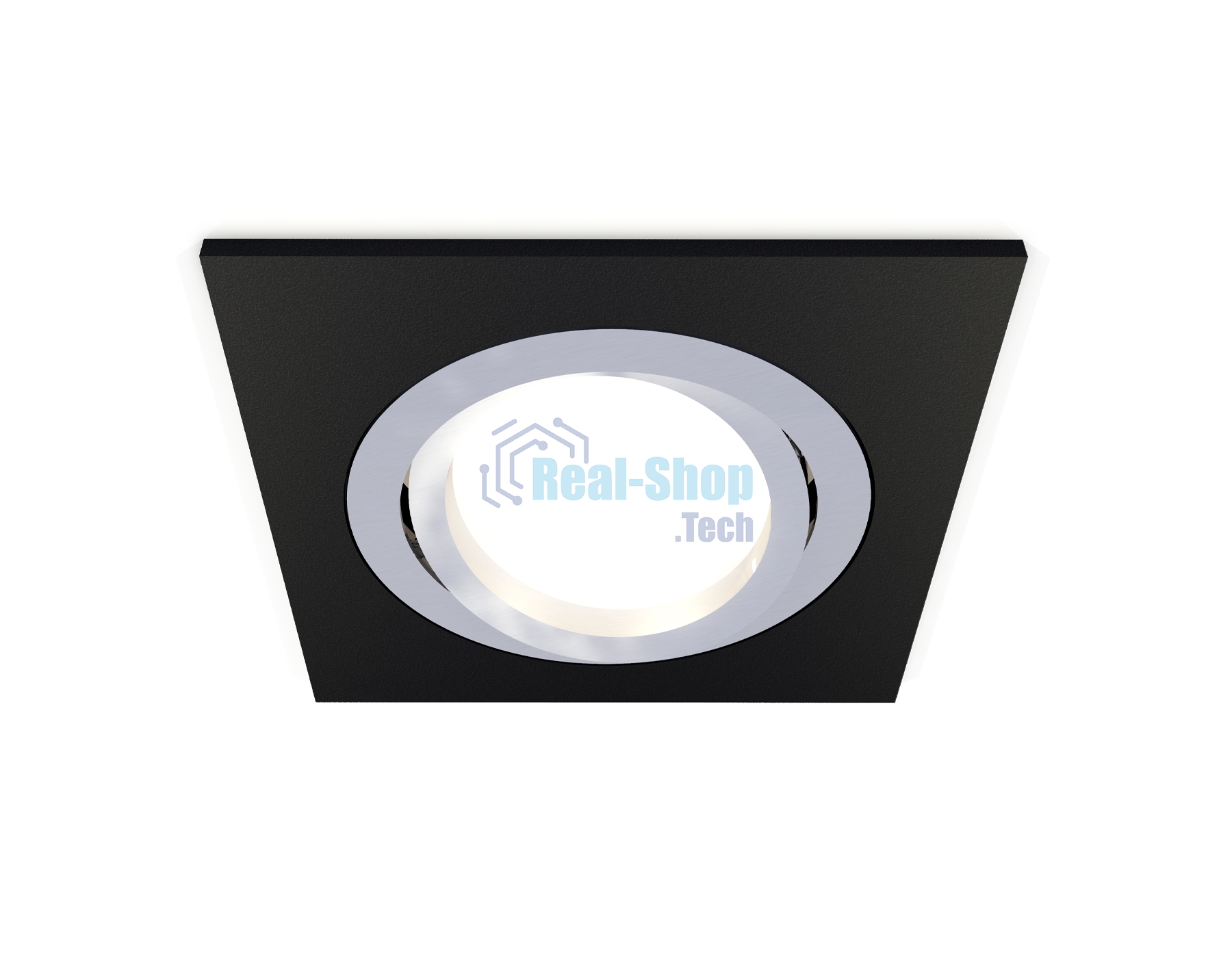 Комплект встраиваемого поворотного светильника Ambrella light XC7632082 SBK/PSL черный песок/серебро полированное MR16 GU5.3 (C7632, N7003)