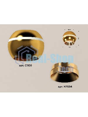 Светильник Ambrella Light XS1105002 PYG золото желтое полированное MR16 GU5.3 LED 3W 4200K (C1105, N7034)