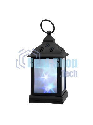 Декоративный фонарь Neon-night 11х11х22,5 см, черный корпус, цвет свечения RGb с эффектом мерцания