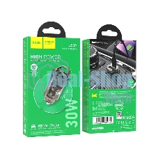 Автомобильное зарядное устройство Hoco Z53A 30Вт, USB, Type-C, черный, коробка
