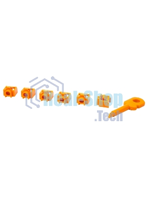 Комплект заглушек порта RJ-45 (6 шт.) + ключ, оранжевый