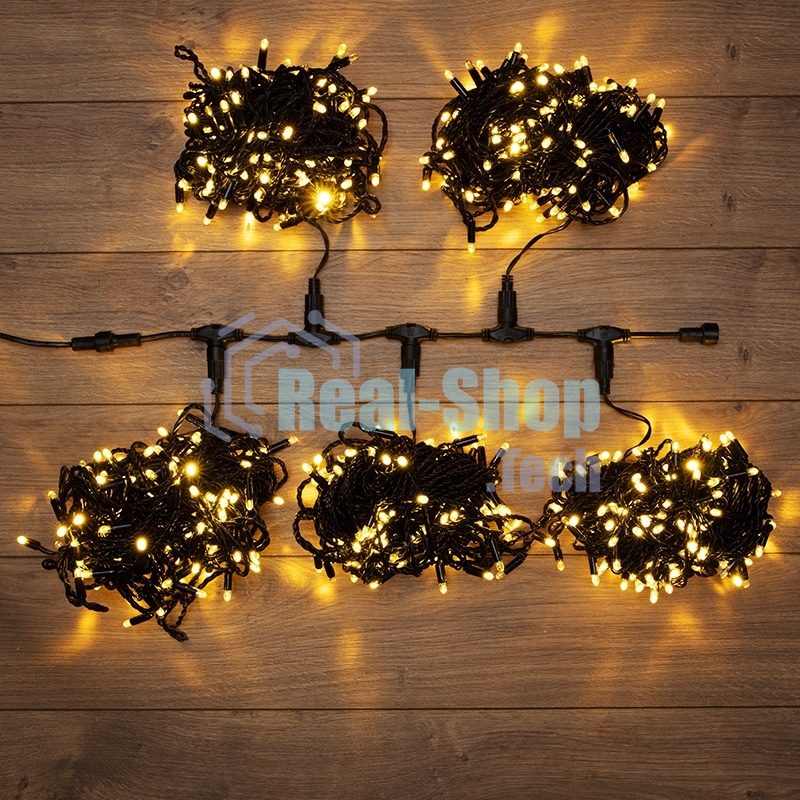 Гирлянда Neon-night LED ClipLight 24V, 5 нитей по 20 метров, цвет диодов теплый белый, Flashing (белый)