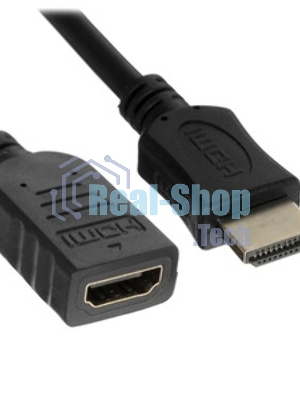 Кабель-удлинитель HDMI Cablexpert CC-HDMI4X-6, 19M/19F, v2.0, позол.разъемы, экран, 1.8м, черный, пакет