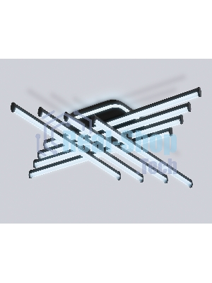 Потолочный светодиодный светильник Ambrella light FL6262 BK черный 130W 3000K-6400K 810*810*130 (ПДУ ИК)